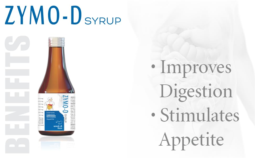 Zymo-D Syrup | Helps in Digestion & Weight Management For Men & Women | Herbal product | For Acidity, Constipation and Gas, boosts digestive immunity (450 ML Pack Of 1)
