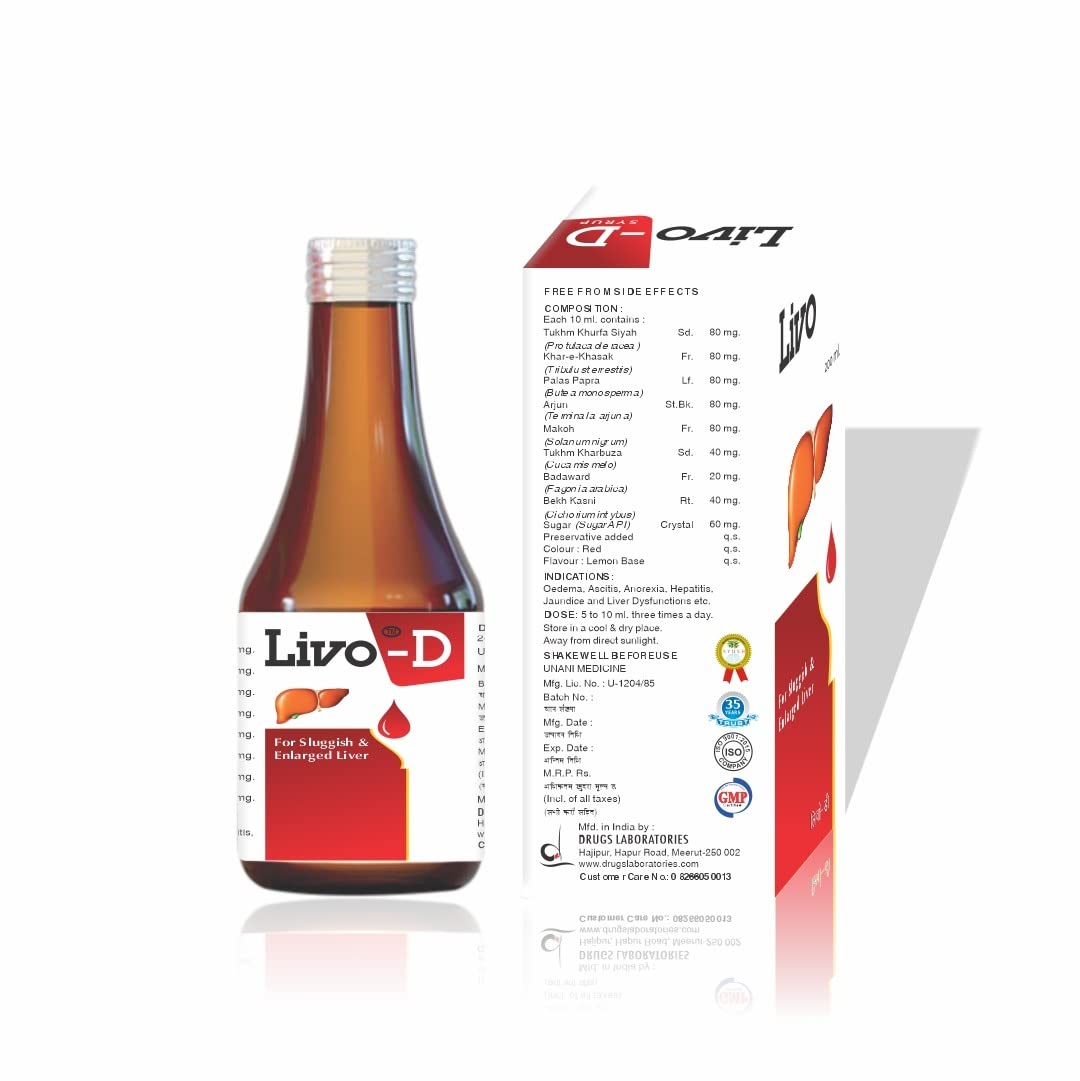 Livo-D Syrup For Liver 450 ML | Helps with Liver Detoxification | Improves Digestion| Immunity and Metabolism | For Men & Women | Pack of 1