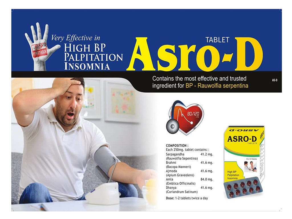 Drugs Lab ASRO-D Tablets | High BP | Palpitation | Insomnia | 100 Tablets