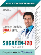 Drugs Lab Sugreen 120 for Healthy Insulin Function and Sugar Control | Contains Natural Ingredients Jamun Guthli, Karela, Gudmar, Neem Patti, Giloy - 60 Tablets