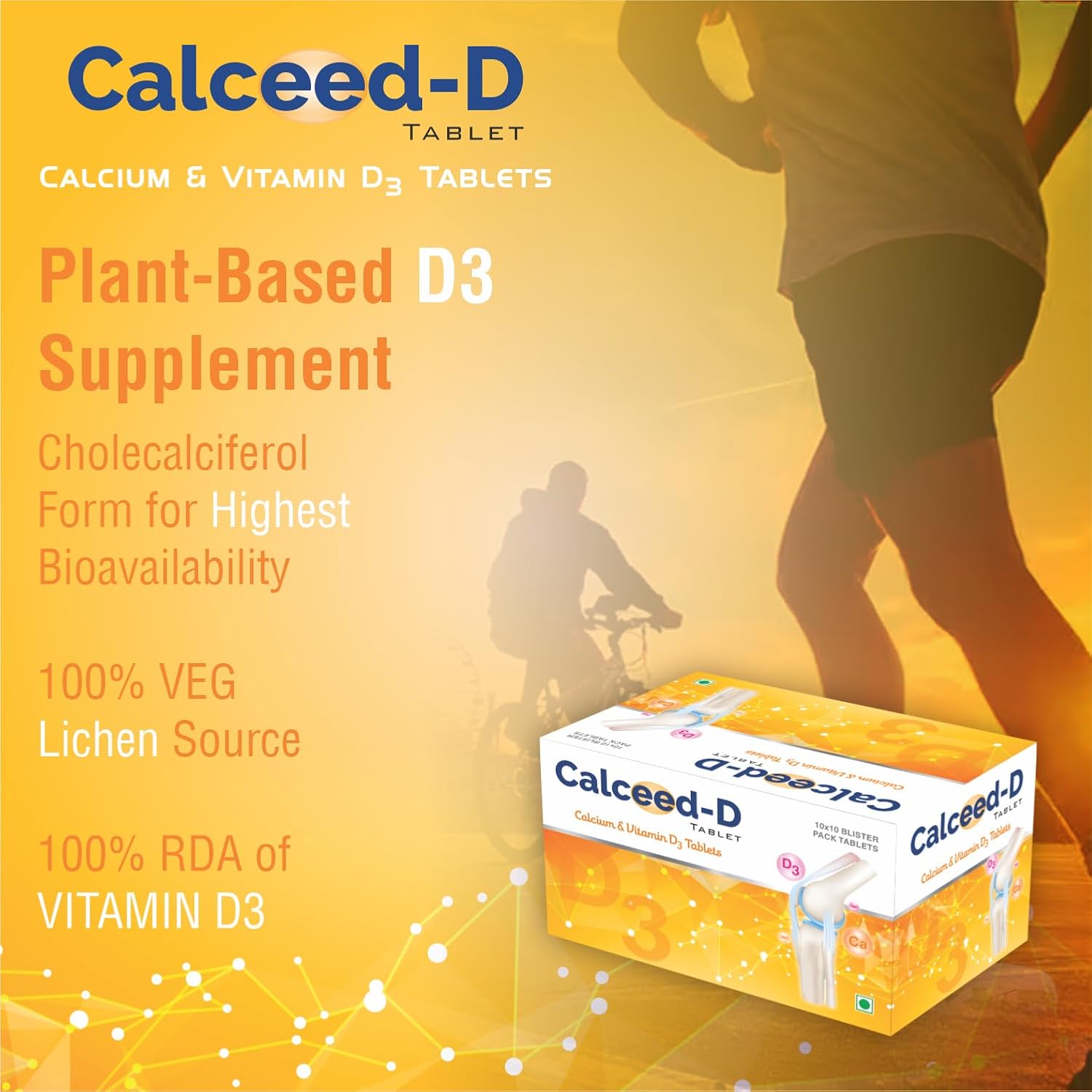 Drugs Lab Calceed-D Vegan Vitamin D3 Supplement, Plant-Based Lichen-Derived Cholecalciferol, Bone Support