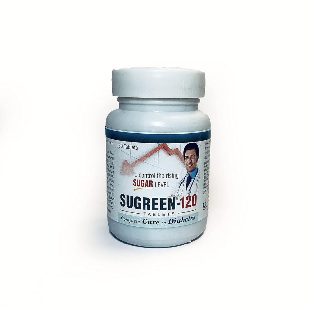 Drugs Lab Sugreen 120 for Healthy Insulin Function and Sugar Control | Contains Natural Ingredients Jamun Guthli, Karela, Gudmar, Neem Patti, Giloy - 60 Tablets