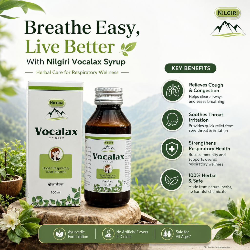 Vocalax Syrup - Key Benefits Infographic