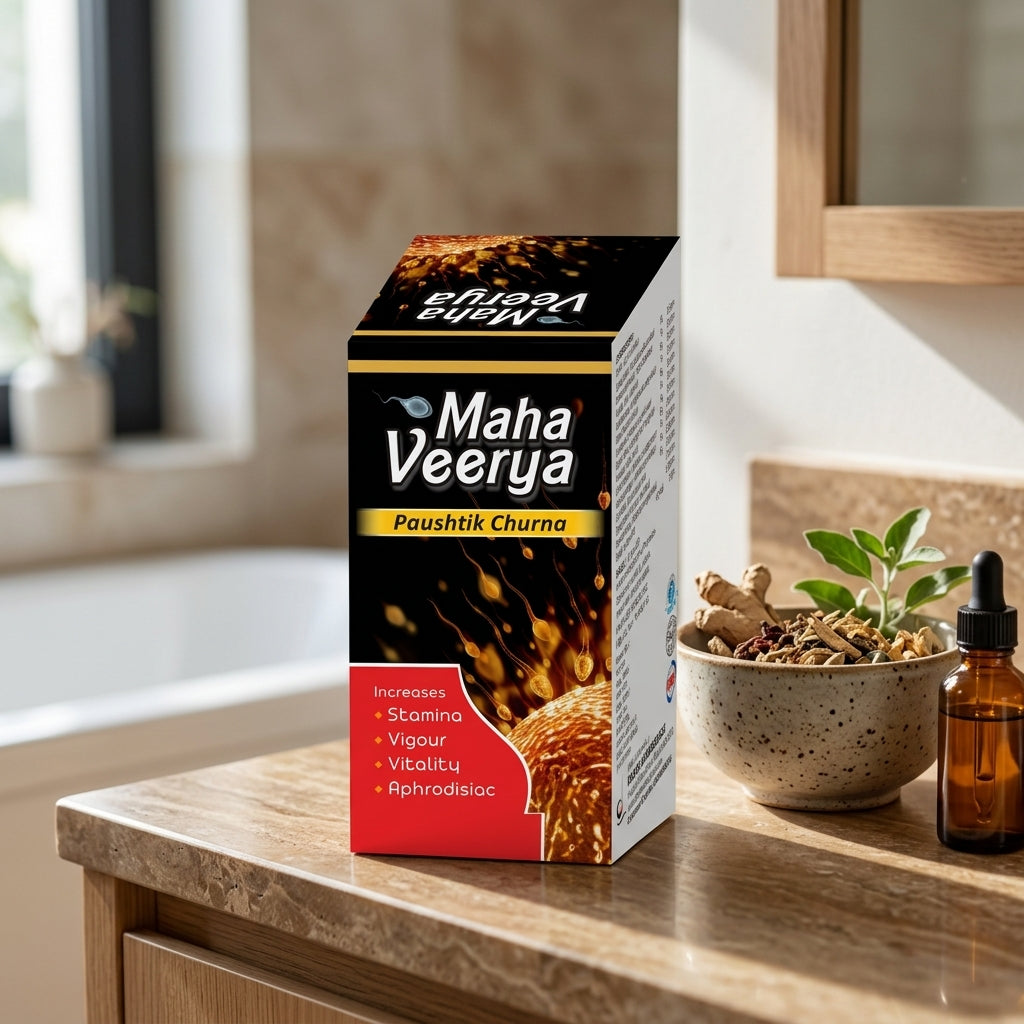 Maha Veerya - Flat Lay with Herbs and Mortar