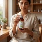 Vocalax Syrup - Flat Lay with Eucalyptus Leaves